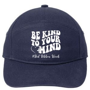 Be Kind To Your Mind Red Ribbon Week Groovy 7-Panel Snapback Hat