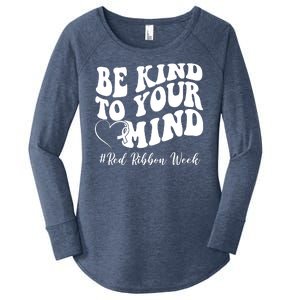 Be Kind To Your Mind Red Ribbon Week Groovy Women's Perfect Tri Tunic Long Sleeve Shirt