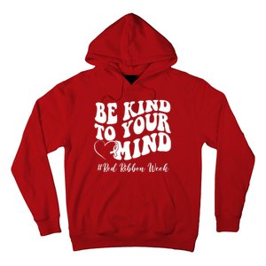 Be Kind To Your Mind Red Ribbon Week Groovy Hoodie