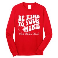 Be Kind To Your Mind Red Ribbon Week Groovy Long Sleeve Shirt