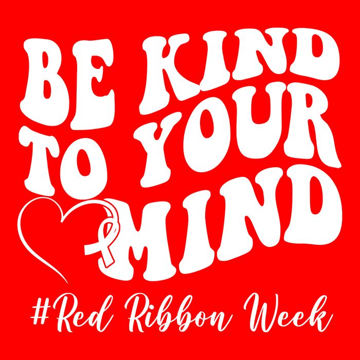 Be Kind To Your Mind Red Ribbon Week Groovy Tall T-Shirt