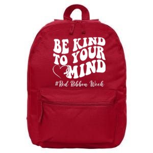 Be Kind To Your Mind Red Ribbon Week Groovy 16 in Basic Backpack