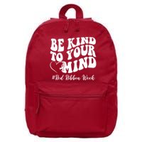 Be Kind To Your Mind Red Ribbon Week Groovy 16 in Basic Backpack