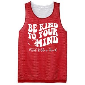 Be Kind To Your Mind Red Ribbon Week Groovy Mesh Reversible Basketball Jersey Tank