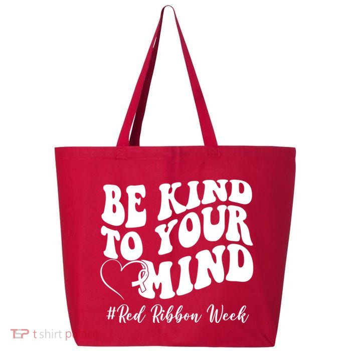 Be Kind To Your Mind Red Ribbon Week Groovy 25L Jumbo Tote