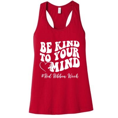 Be Kind To Your Mind Red Ribbon Week Groovy Womens Tank Top
