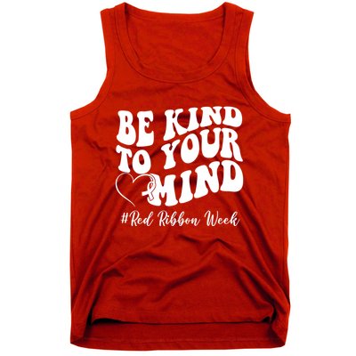 Be Kind To Your Mind Red Ribbon Week Groovy Tank Top