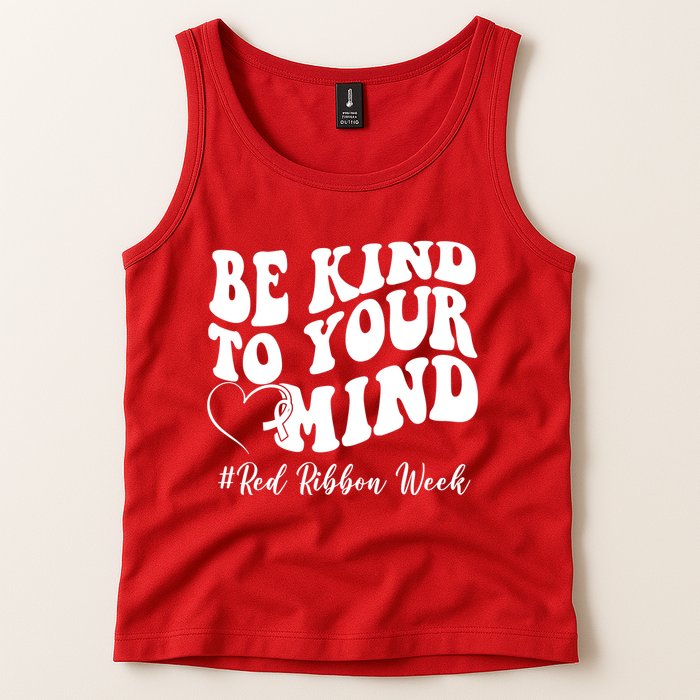 Be Kind To Your Mind Red Ribbon Week Groovy Tank Top