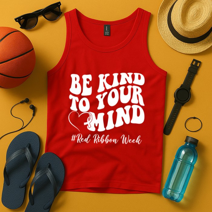 Be Kind To Your Mind Red Ribbon Week Groovy Tank Top