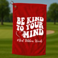 Be Kind To Your Mind Red Ribbon Week Groovy Golf Towel