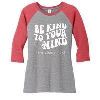 Be Kind To Your Mind Red Ribbon Week Groovy Women's Tri-Blend 3/4-Sleeve Raglan Shirt