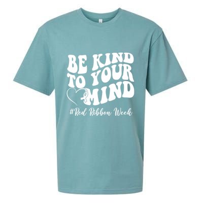 Be Kind To Your Mind Red Ribbon Week Groovy Sueded Cloud Jersey T-Shirt