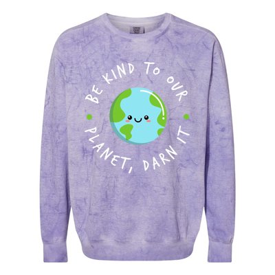 Be Kind To Our Planet Sustainable Cool Gift Colorblast Crewneck Sweatshirt