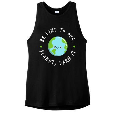 Be Kind To Our Planet Sustainable Cool Gift Ladies PosiCharge Tri-Blend Wicking Tank