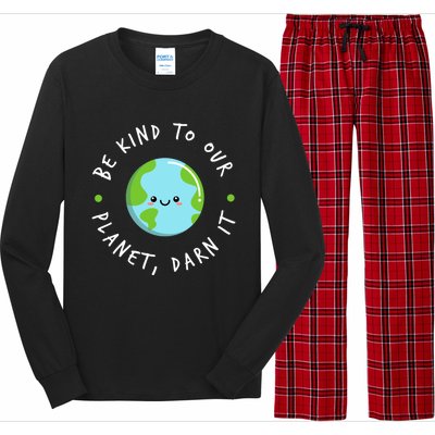 Be Kind To Our Planet Sustainable Cool Gift Long Sleeve Pajama Set