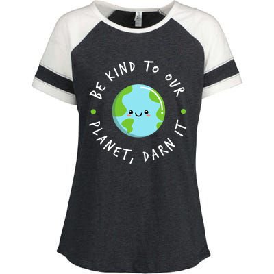 Be Kind To Our Planet Sustainable Cool Gift Enza Ladies Jersey Colorblock Tee