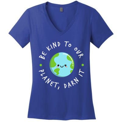 Be Kind To Our Planet Sustainable Cool Gift Women's V-Neck T-Shirt