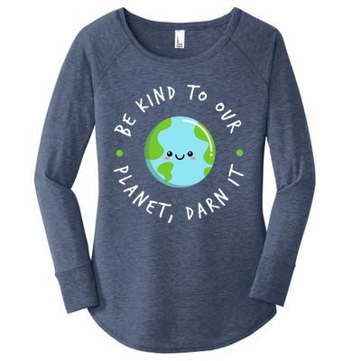 Be Kind To Our Planet Sustainable Cool Gift Women's Perfect Tri Tunic Long Sleeve Shirt