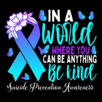 Be Kind Teal Purple Ribbon Suicide Prevention Awareness Bucket Hat