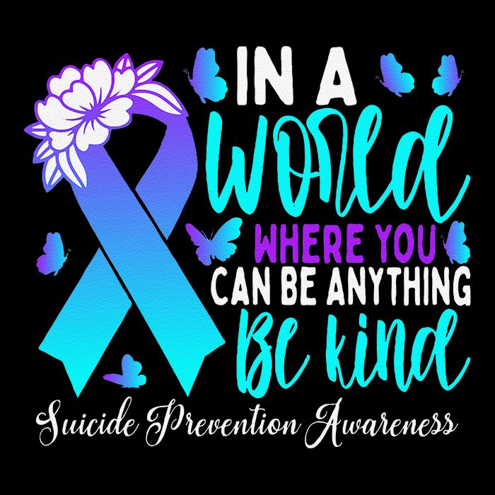 Be Kind Teal Purple Ribbon Suicide Prevention Awareness Bucket Hat