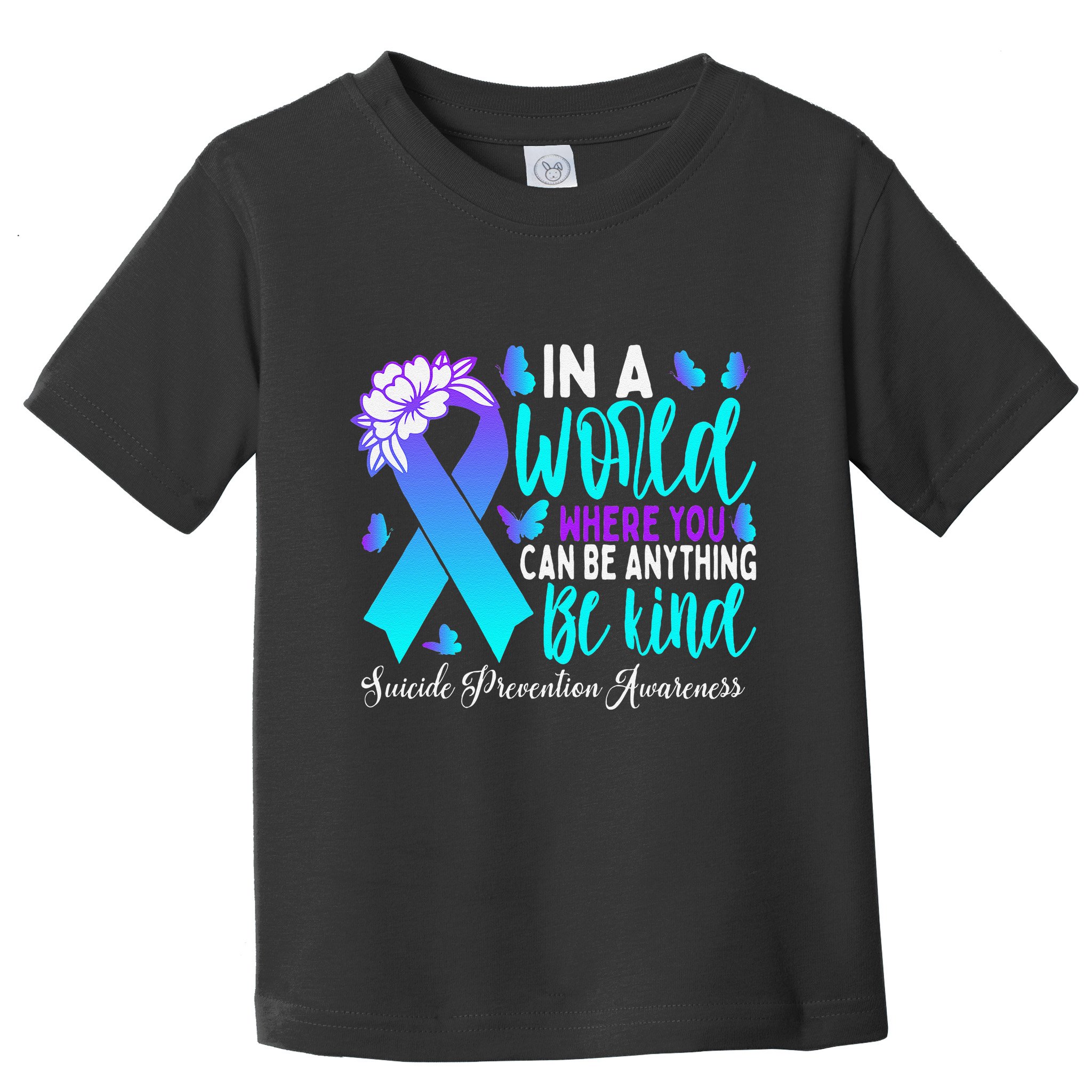 Be Kind Teal Purple Ribbon Suicide Prevention Awareness Toddler T-Shirt