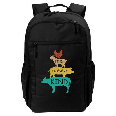 Be Kind To Every Kind Retro Vintage Funny Vegetarian Vegan Backpack