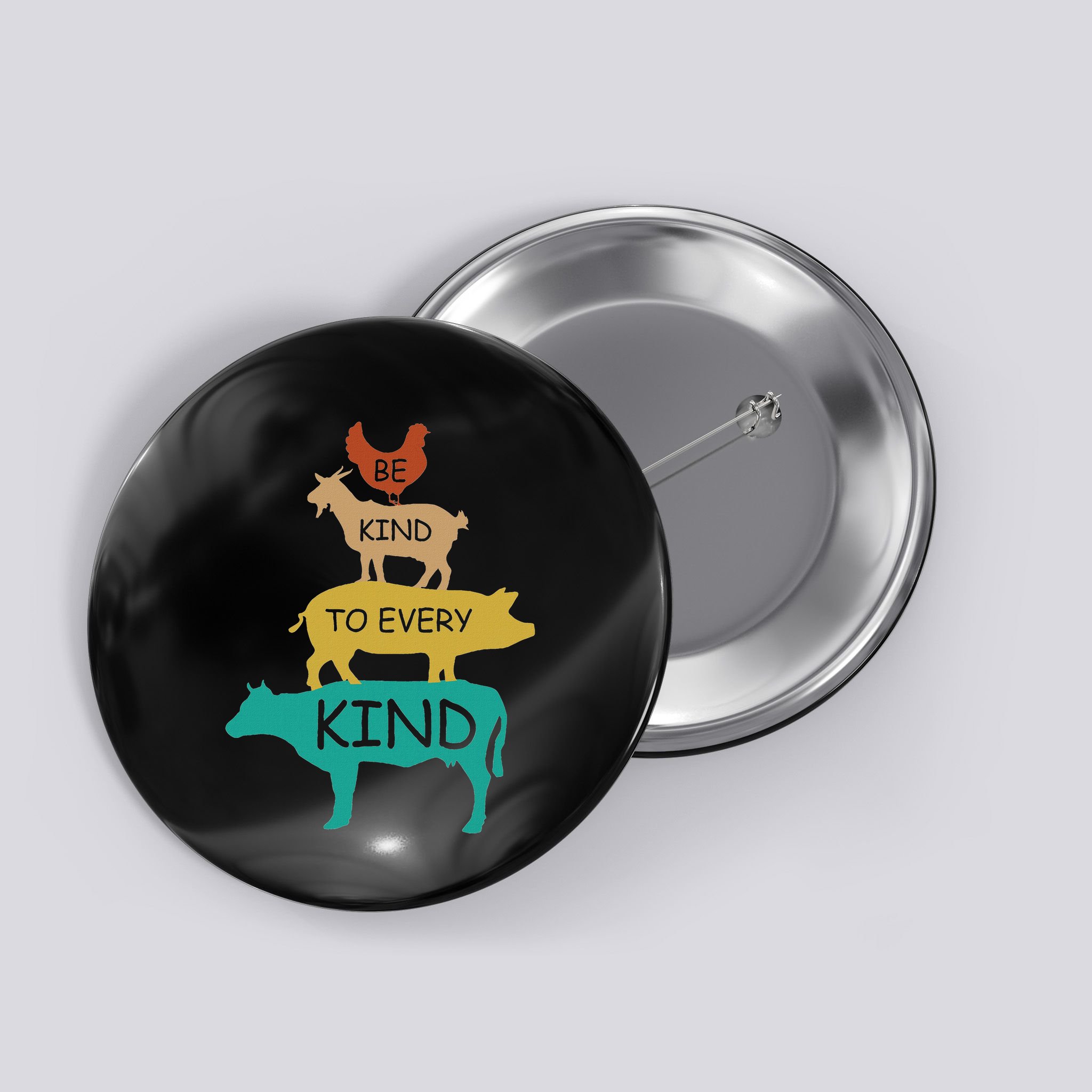 Be Kind To Every Kind Retro Vintage Funny Vegetarian Vegan Button