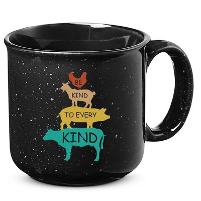 Be Kind To Every Kind Retro Vintage Funny Vegetarian Vegan 15oz Campfire Ceramic Mug
