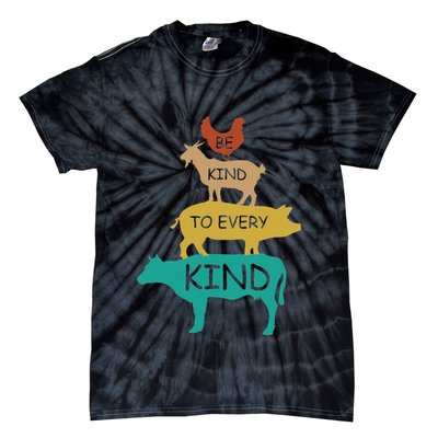 Be Kind To Every Kind Retro Vintage Funny Vegetarian Vegan Tie-Dye T-Shirt