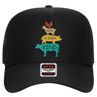 Be Kind To Every Kind Retro Vintage Funny Vegetarian Vegan Trucker Hat