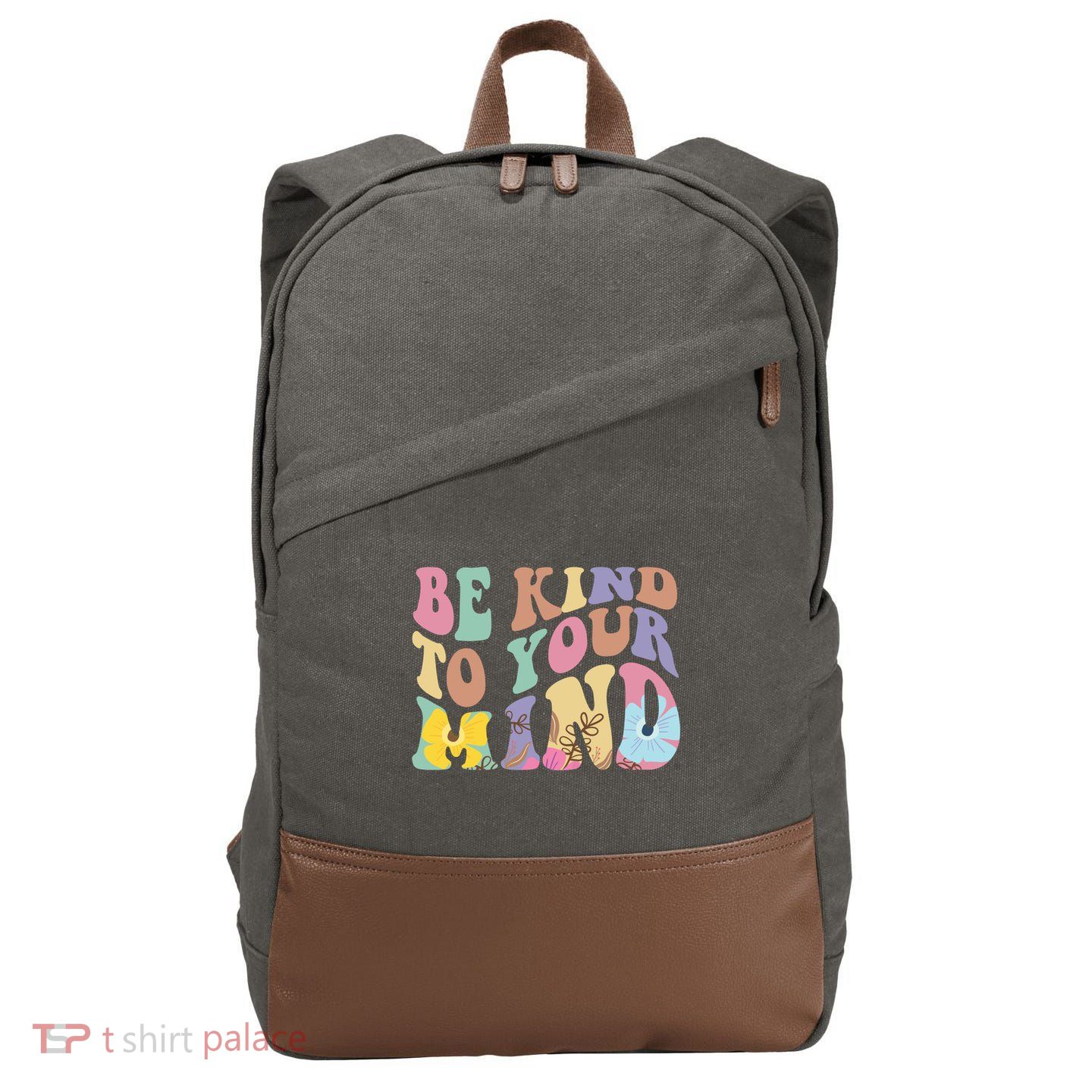 Be Kind To Your Mind Mental Health Cotton Canvas Backpack