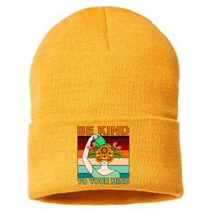 Be Kind To Mind Mental Health Awareness Supporter Graphic Sustainable Knit Beanie