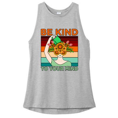 Be Kind To Mind Mental Health Awareness Supporter Graphic Ladies PosiCharge Tri-Blend Wicking Tank