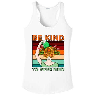 Be Kind To Mind Mental Health Awareness Supporter Graphic Ladies PosiCharge Competitor Racerback Tank