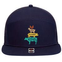 Be Kind To Every Kind Retro Vintage Funny Vegetarian Vegan 7 Panel Mesh Trucker Snapback Hat