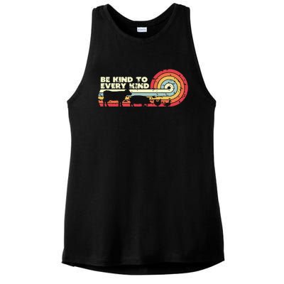 Be Kind To Every Kind Vegan Vegetarian Retro Tee Ladies PosiCharge Tri-Blend Wicking Tank