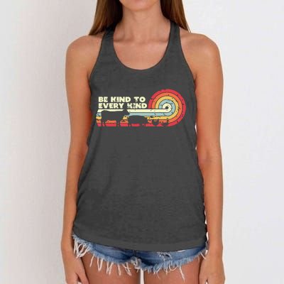 Be Kind To Every Kind Vegan Vegetarian Retro Tee Women's Knotted Racerback Tank