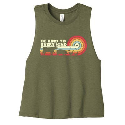 Be Kind To Every Kind Vegan Vegetarian Retro Tee Women's Racerback Cropped Tank