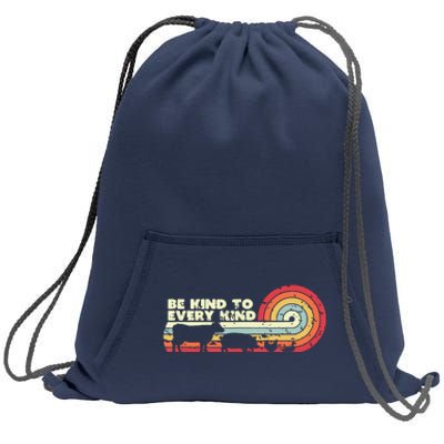 Be Kind To Every Kind Vegan Vegetarian Retro Tee Sweatshirt Cinch Pack Bag