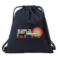 Be Kind To Every Kind Vegan Vegetarian Retro Tee Drawstring Bag