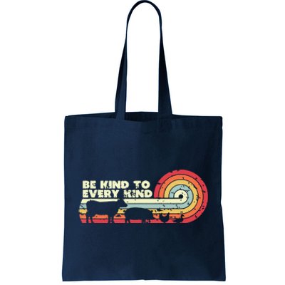 Be Kind To Every Kind Vegan Vegetarian Retro Tee Tote Bag