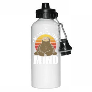 Be Kind To Your Mind National Stress Awareness Sloth Gift Aluminum Water Bottle