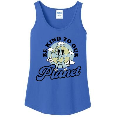 Be Kind To Our Planet Funny Save The Earth Retro Cool Gift Ladies Essential Tank