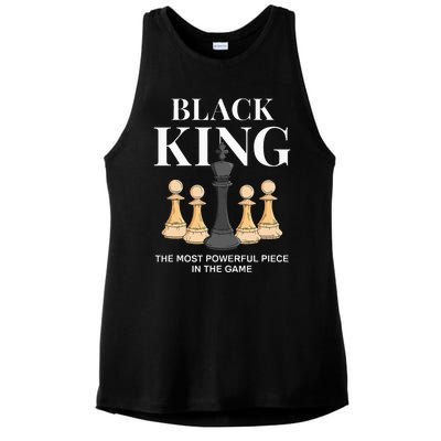 Black King The Most Powerful Piece In The Game Chess Ladies PosiCharge Tri-Blend Wicking Tank