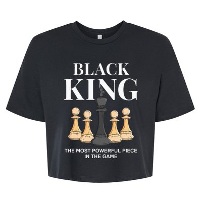 Black King The Most Powerful Piece In The Game Chess Bella+Canvas Jersey Crop Tee