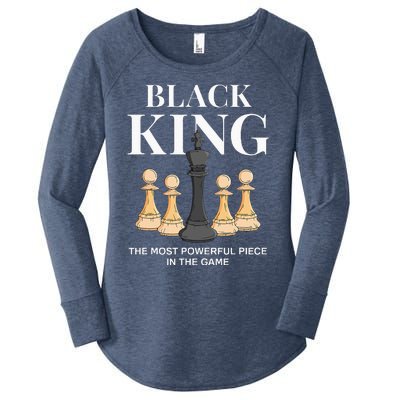 Black King The Most Powerful Piece In The Game Chess Women's Perfect Tri Tunic Long Sleeve Shirt