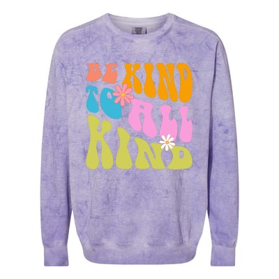 Be Kind To All Kind Colorful Retro Quote Colorblast Crewneck Sweatshirt