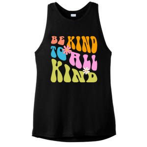 Be Kind To All Kind Colorful Retro Quote Ladies PosiCharge Tri-Blend Wicking Tank