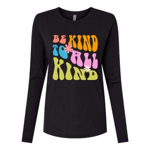 Be Kind To All Kind Colorful Retro Quote Womens Cotton Relaxed Long Sleeve T-Shirt