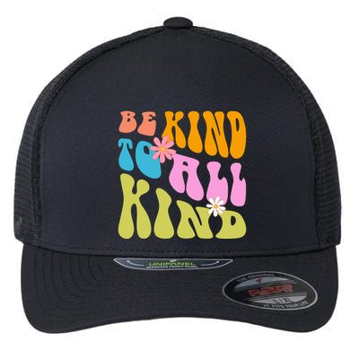 Be Kind To All Kind Colorful Retro Quote Flexfit Unipanel Trucker Cap